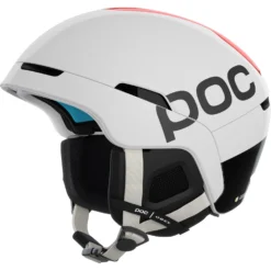 POC Obex BC Spin Helmet -Roxy Ski Store 10106 8043 ObexBCSpin Hydrogen White Fluorescent Orange AVIP left