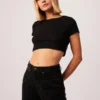 Afends Abbie Hemp Ribbed Cropped T-Shirt