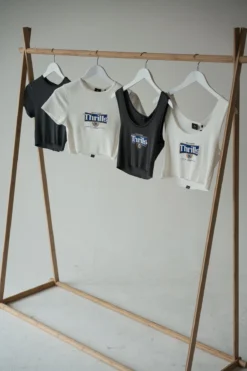 King Of Thrills Baby Crop Tee - Merch Black -Roxy Ski Store TS22 FLATLAY 386