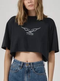Iron Eagle Merch Super Crop Tee - Twilight Black -Roxy Ski Store WTS22 172B