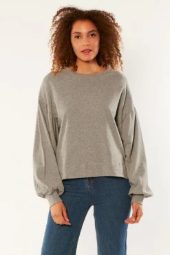 CAMILA LONG SLEEVE KNIT FLEECE TOP