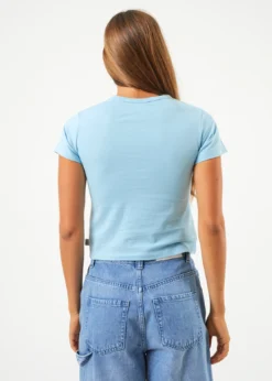 Afends Toosie - Recycled Baby T-Shirt - Sky Blue -Roxy Ski Store back 31