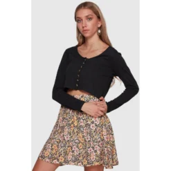 Billabong Quinn Button Top 5 Billabong Quinn Button Top -Roxy Ski Store billabong quinn button top black