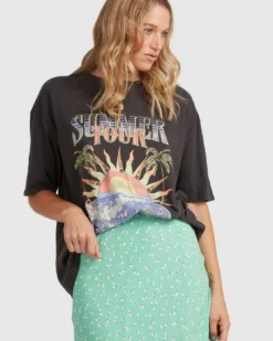 Billabong Summer Tour T-Shirt -Roxy Ski Store billabong summer tour t shirt off black 6