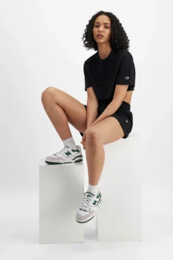 Champion Heritage Crop T-Shirt -Roxy Ski Store champion heritage crop t shirt black 4