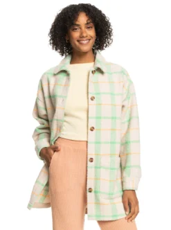 Roxy Womens Check It Out Oversized Overshirt 25 Roxy Womens Check It Out Oversized Overshirt -Roxy Ski Store erjjk03527 roxy w ghy1 frt1