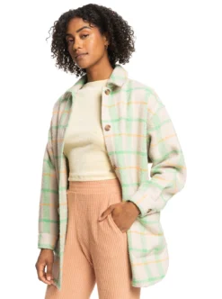 Roxy Womens Check It Out Oversized Overshirt