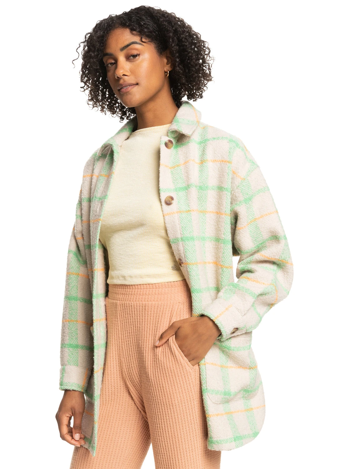 Roxy Womens Check It Out Oversized Overshirt 1 Roxy Womens Check It Out Oversized Overshirt