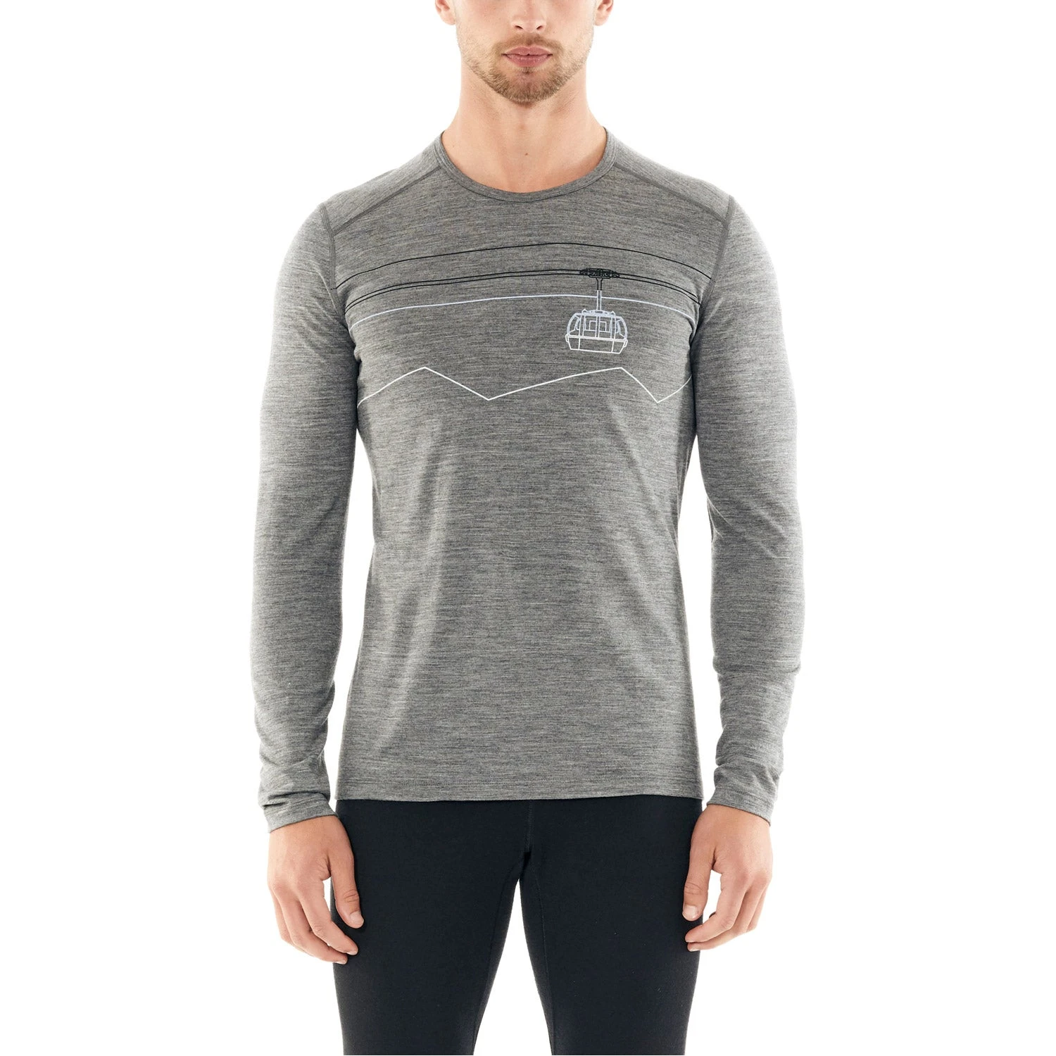 Icebreaker Mens 200 Oasis Peak To Peak Lift Long Sleeve Crewe Thermal Top 2 Icebreaker Mens 200 Oasis Peak To Peak Lift Long Sleeve Crewe Thermal Top - Image 2