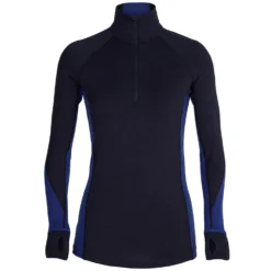 Icebreaker Womens BodyfitZone 260 Zone Long Sleeve Halfzip Skivvy 5 Icebreaker Womens BodyfitZone 260 Zone Long Sleeve Halfzip Skivvy -Roxy Ski Store icebreaker womens bodyfitzone 260 zone long sleeve halfzip skivvy midnight navy