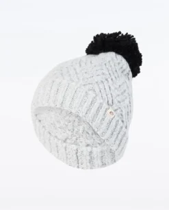 Rip Curl Groundswell Pom Pom Beanie 11 Rip Curl Groundswell Pom Pom Beanie -Roxy Ski Store rip curl groundswell pom pom beanie light grey heather 3