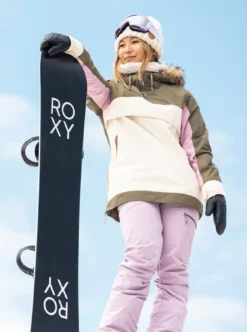 Roxy Shelter Half-Zip Snow Jacket 2022 22 Roxy Shelter Half-Zip Snow Jacket 2022 -Roxy Ski Store roxy womens shelter half zip snow jacket burnt olive 3