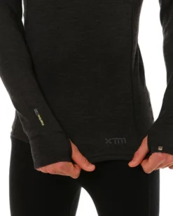 XTM Merino Mens Wool Thermal Top -Roxy Ski Store xtm mens merino wool thermal top dark grey 3